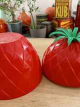 Seau à glaçons ananas rouge vintage