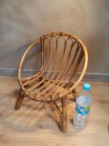 fauteuil osier 1960 a70s belle etat 44x54cm  pour enfant ou 