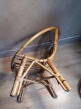 fauteuil osier 1960 a70s belle etat 44x54cm  pour enfant ou 