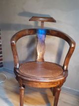 fauteuil avec dossier en bois massif assise cannée 1900  sty