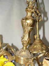 Lustre Rococo  bronze à 5 branches "bougies"