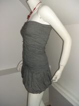 Robe bustier "Naf Naf" fourreau fines rayures T 36