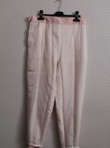 Pantalon vintage "Manoukian" carreaux vichy rose blanc