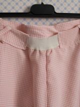 Pantalon vintage "Manoukian" carreaux vichy rose blanc