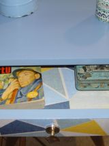 chevet années 50/60 à pieds compas relooké "scandinave"