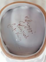 Vide poche Moustiers oiseau fleur barbotine 