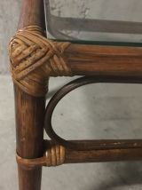 Table basse en rotin années 70