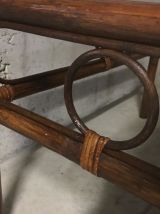 Table basse en rotin années 70