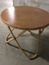 Table basse d’appoint en rotin années 60