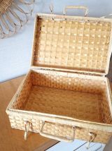 Valise vintage en osier 