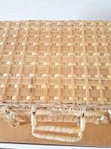 Valise vintage en osier 