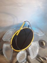 Plateau apero vintage,1955 a 60  verre moulè, bois et acier 