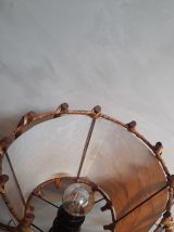 duo  lampes osier scandinave 1960 a 70 vintage  remis au nor