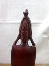 Grand buste de femme en bois sculpté - Art  africain