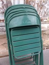  six chaise pliante métal industrielle