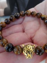 bracelet oeil de tigre / tête de panthère 