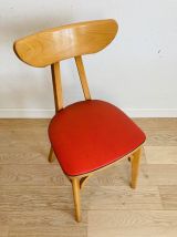 Lot 4 chaises bistrot Luterma dossier "banane" années 50