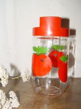 Bocal vintage au décor de pomme