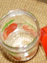 Bocal vintage au décor de pomme