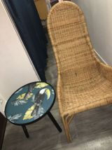 Grand fauteuil vintage rotin/osier