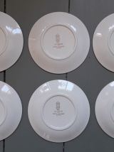 6 assiettes GIEN décor oiseau