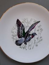 6 assiettes GIEN décor oiseau