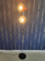 lampadaire 2 spots orange vintage