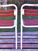 Duo de chaises Tolix assise bois