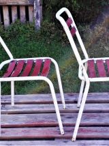 Duo de chaises Tolix assise bois