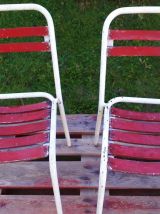 Duo de chaises Tolix assise bois