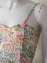 Robe bustier crayon romantique fleurie vintage 80's