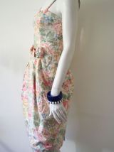 Robe bustier crayon romantique fleurie vintage 80's