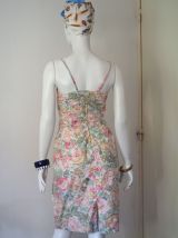 Robe bustier crayon romantique fleurie vintage 80's