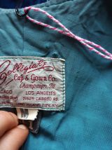 Manteau cape robe de chœur/diplômé vert d'eau vintage 50's 