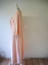 Déshabillé babydoll en dentelle rose 60s