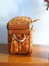 Petit panier en rotin/osier vintage 60s