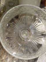 Cloche à fromage Vintage en verre moulé