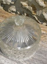 Cloche à fromage Vintage en verre moulé