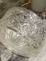 Cloche à fromage Vintage en verre moulé