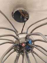 lustre spoutnik 24 feux en métal chromé tentacules flexibles