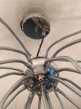 lustre spoutnik 24 feux en métal chromé tentacules flexibles