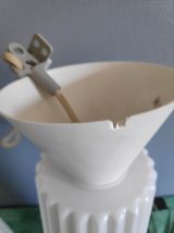 lustre en verre épais plissé teinte blanche intérieure