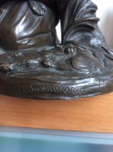 BRONZE Moise Sauvé des Eaux signé Charles Cumberworth 1850