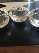 3 jolis bougeoirs cristal 