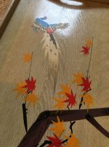 Plateau bois peint vintage 