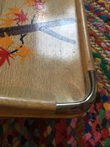 Plateau bois peint vintage 