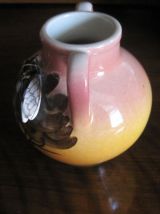 Vase à anses en céramique émaillée cigale Provence signée