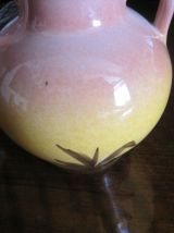 Vase à anses en céramique émaillée cigale Provence signée