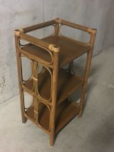 Etagère basse en rotin années 60