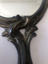 Miroir face à main en bronze XIXeme siècle 